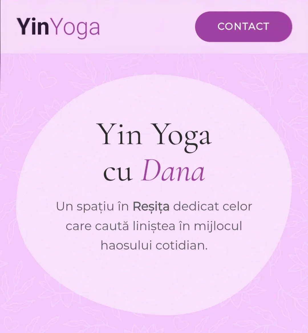 Web Design platformă Mindfulness Yin Yoga cu Dana